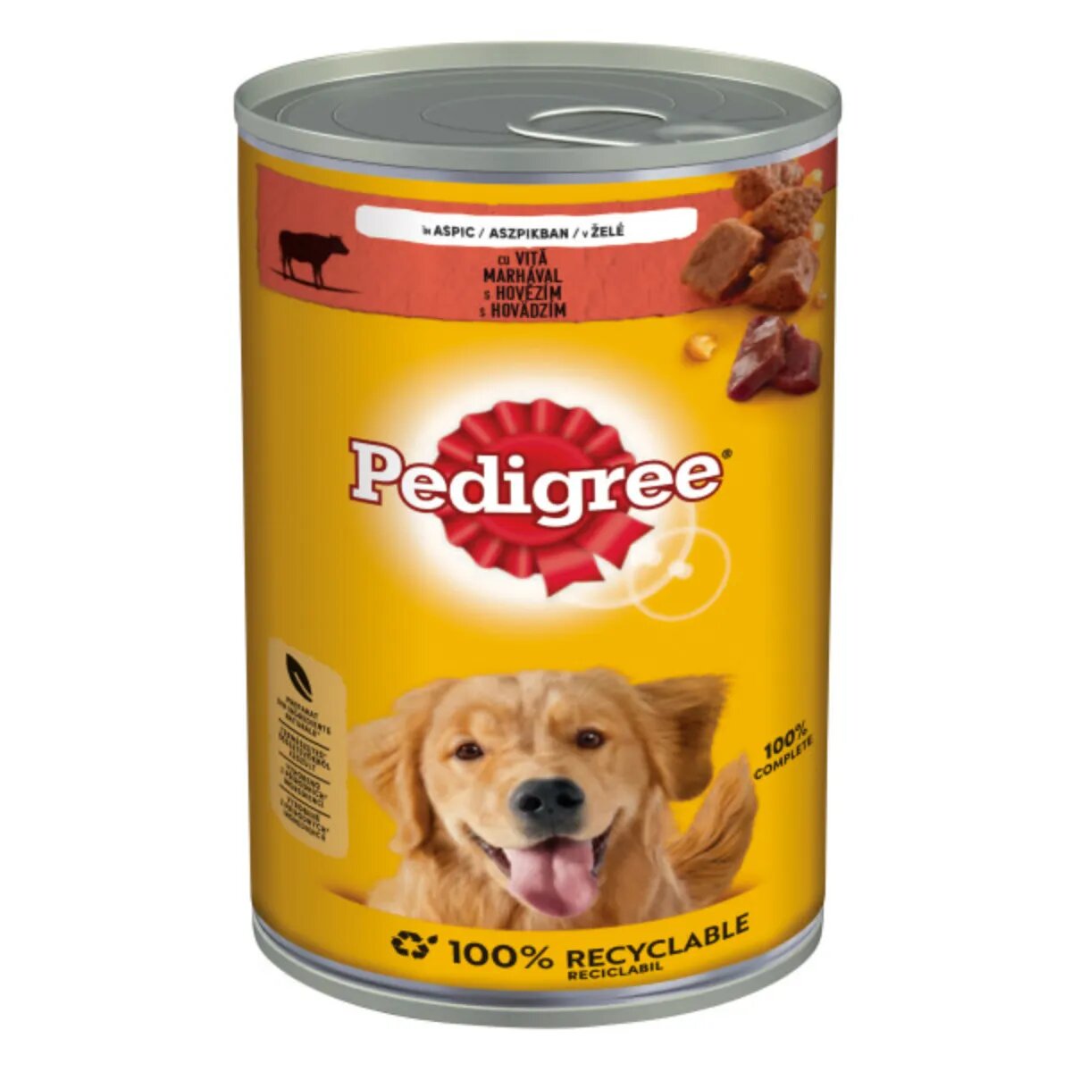PEDIGREE XS-XL Vită și Pasăre conservă hrană umedă câini (în aspic) 1.2kg