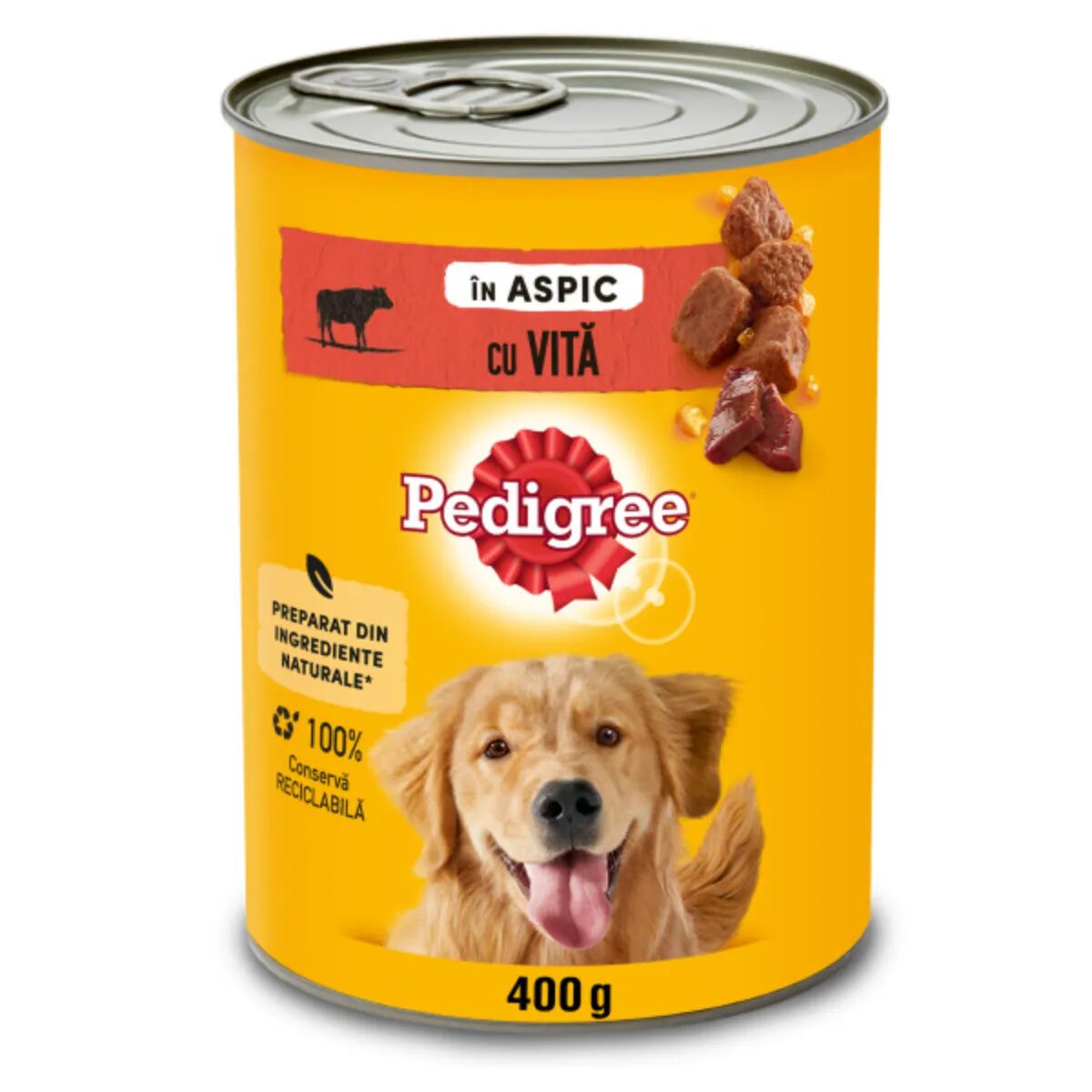 PEDIGREE XS-XL Vită și Pasăre conservă hrană umedă câini (în aspic) 400g