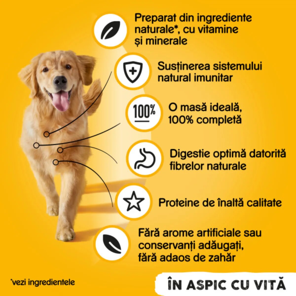 PEDIGREE XS-XL Vită și Pasăre conservă hrană umedă câini (în aspic) 400g