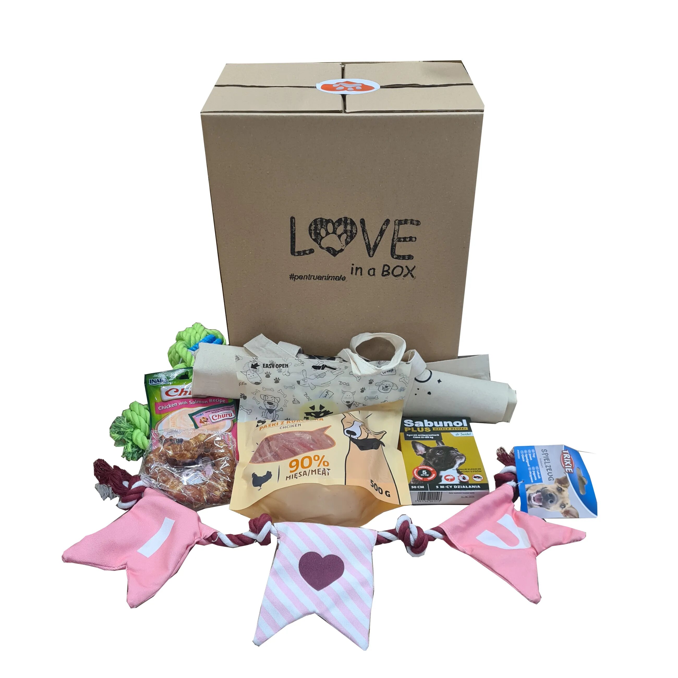 pentruanimale Love in a Box pentru Cainele Tau de Talie Medie Editie Limitata "Luna Iubirii"