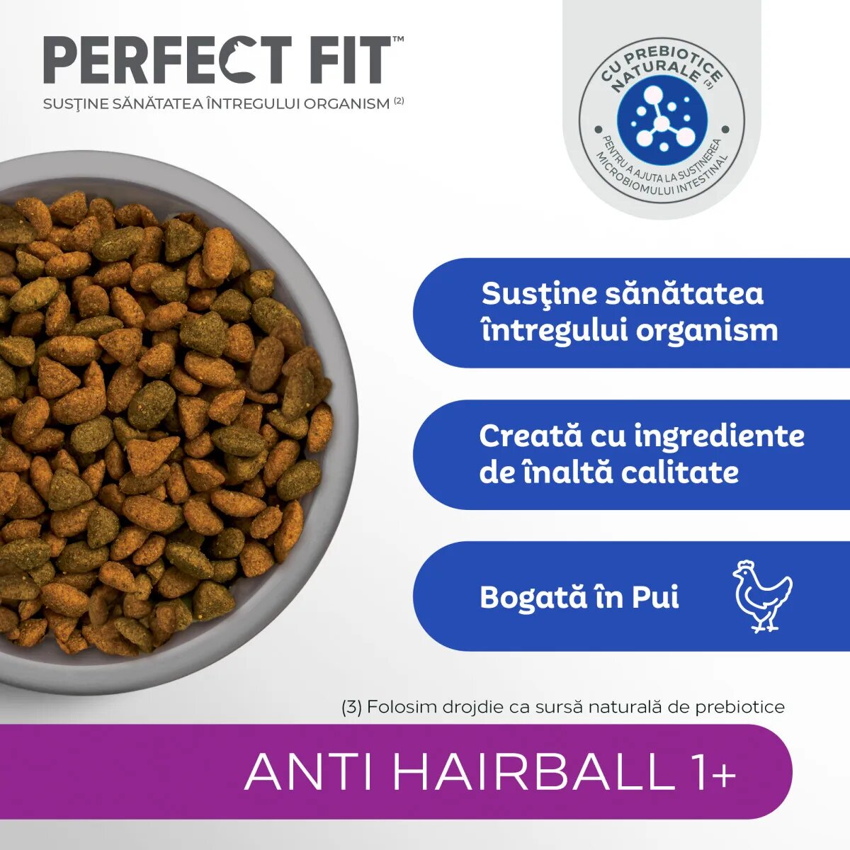 PERFECT FIT Anti Hariball 1+ Pui hrană uscată pisici limitarea ghemurilor de blană 1.4kg