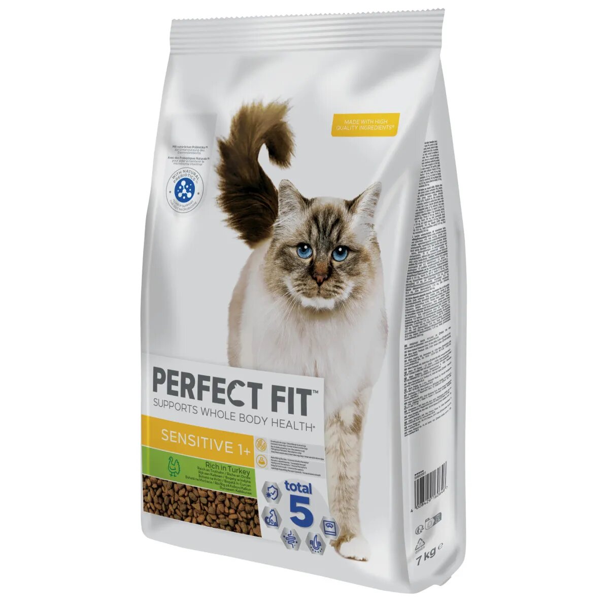 PERFECT FIT Cat Sensitive 1+ Curcan hrană uscată pisici sistem digestiv 7kg