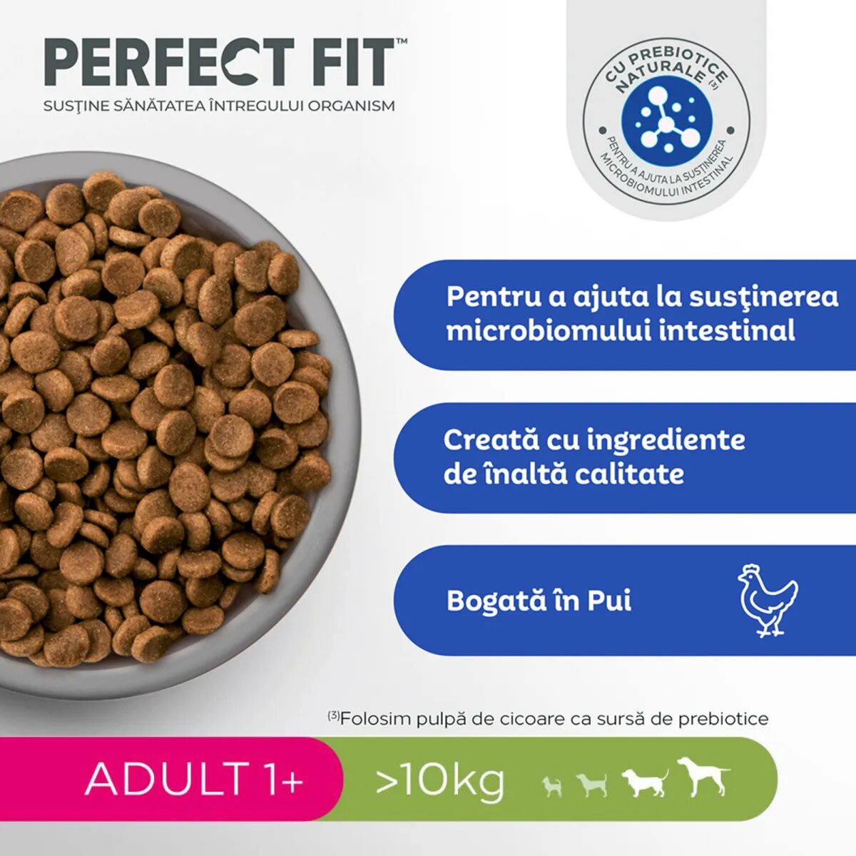 PERFECT FIT Dog Adult 1+ M Pui hrană uscată câini 1.4kg