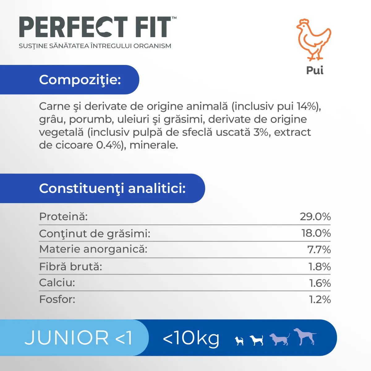 PERFECT FIT Dog Junior Small XS-S Pui hrană uscată câini junior 825g