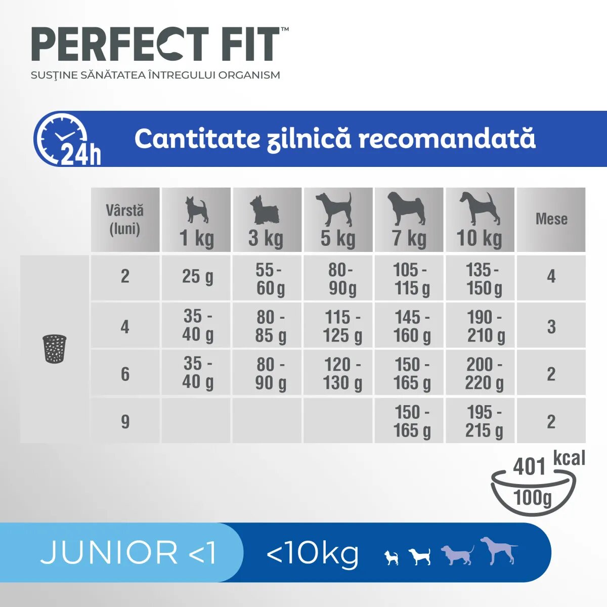 PERFECT FIT Dog Junior Small XS-S Pui hrană uscată câini junior 825g