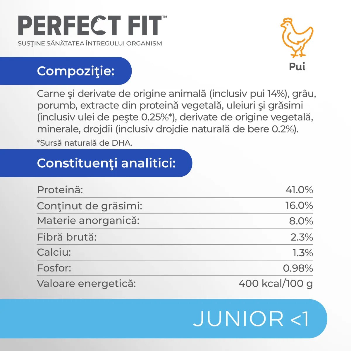 PERFECT FIT Kitten Pui hrană uscată pisici junior 750g