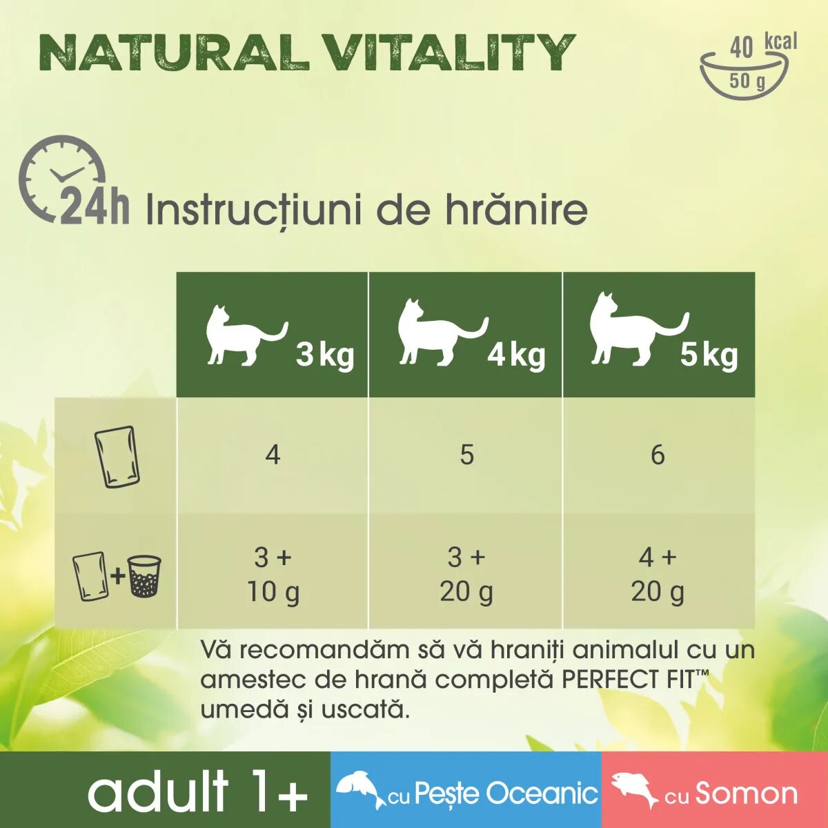 PERFECT FIT Natural Vitality Somon și Pește plic hrană umedă fără cereale pisici (în sos) multipack 50g x 6buc