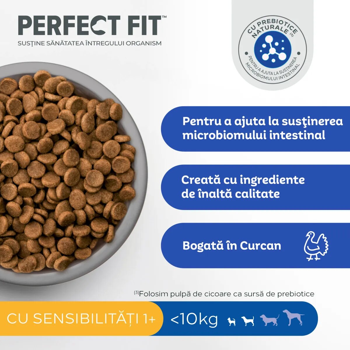 PERFECT FIT Sensitive 1+ XS-S Curcan hrană uscată câini sistem digestiv 1.4kg
