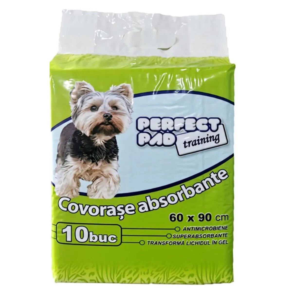 Perfect Pad Training covorașe absorbante câini cu benzi adezive antimicrobian 60x90cm 10buc