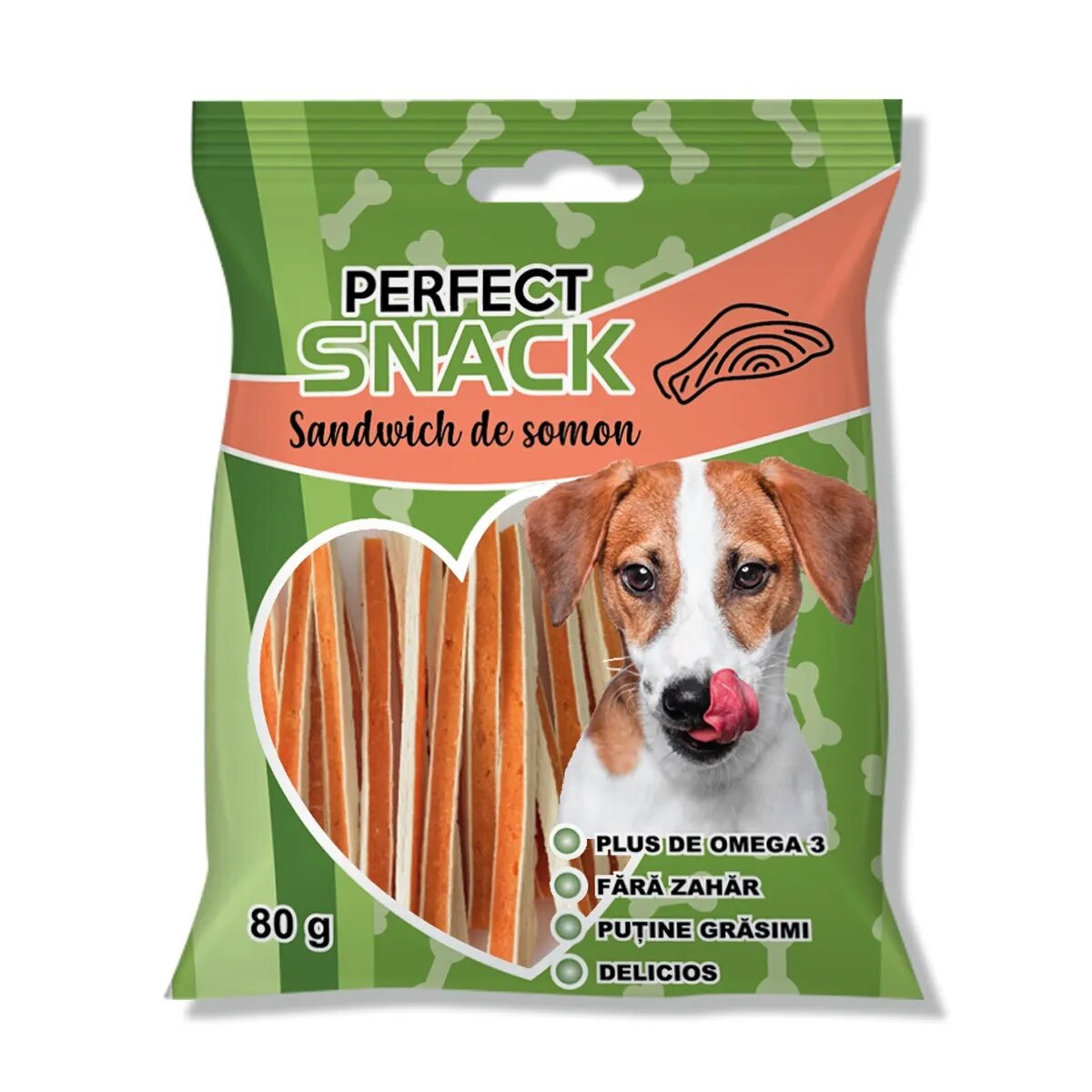 Perfect Snack Sandwich XS-XL Somon punguță recompense câini 80g