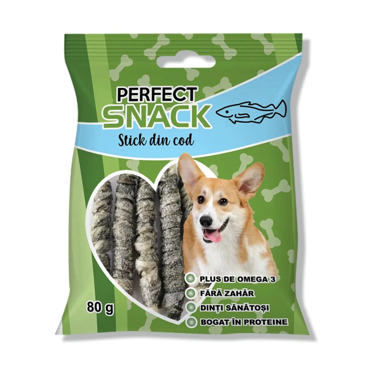 Perfect Snack Stick XS-XL Cod punguță recompense câini 80g