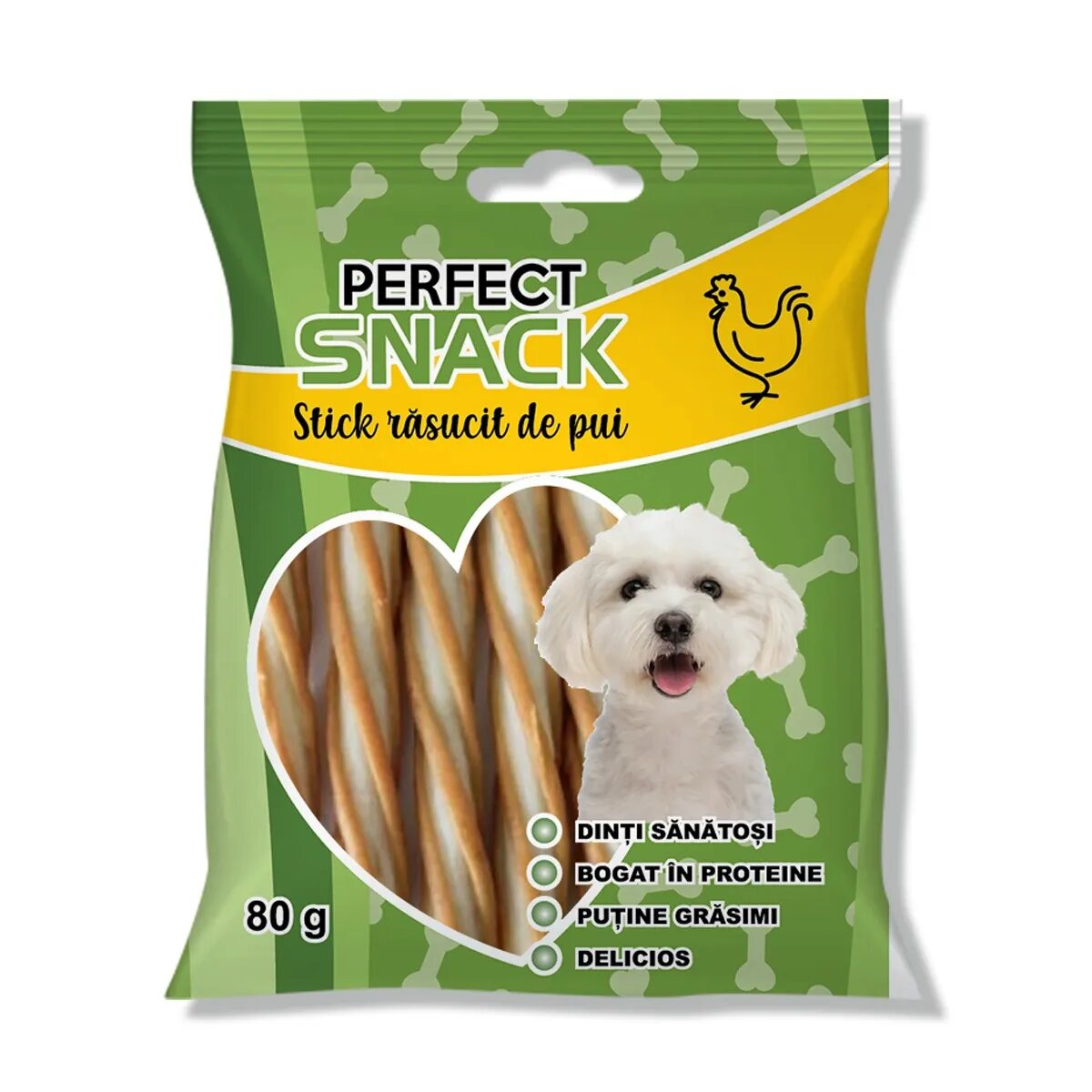 Perfect Snack Sticks Rasucit XS-XL Pui punguță recompense câini 80g