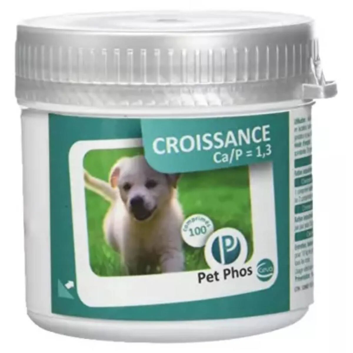 PET PHOS Croissance Ca/P=1.3 XS-S supliment sistem osos câini junior flacon 100 comprimate
