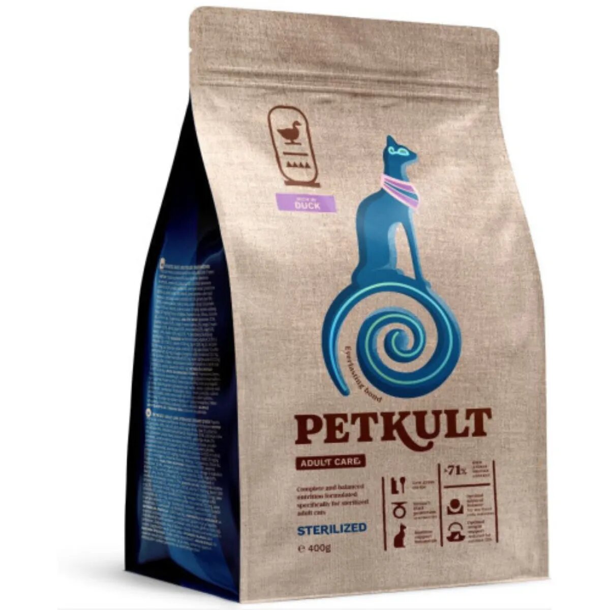 Petkult Adult Care Sterilised Rață hrană uscată pisici sterilizate 400g
