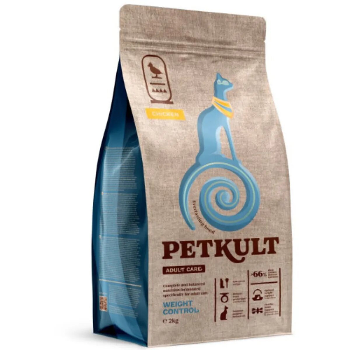 Petkult Adult Care Weight Control Pui hrană uscată pisici obezitate 2kg