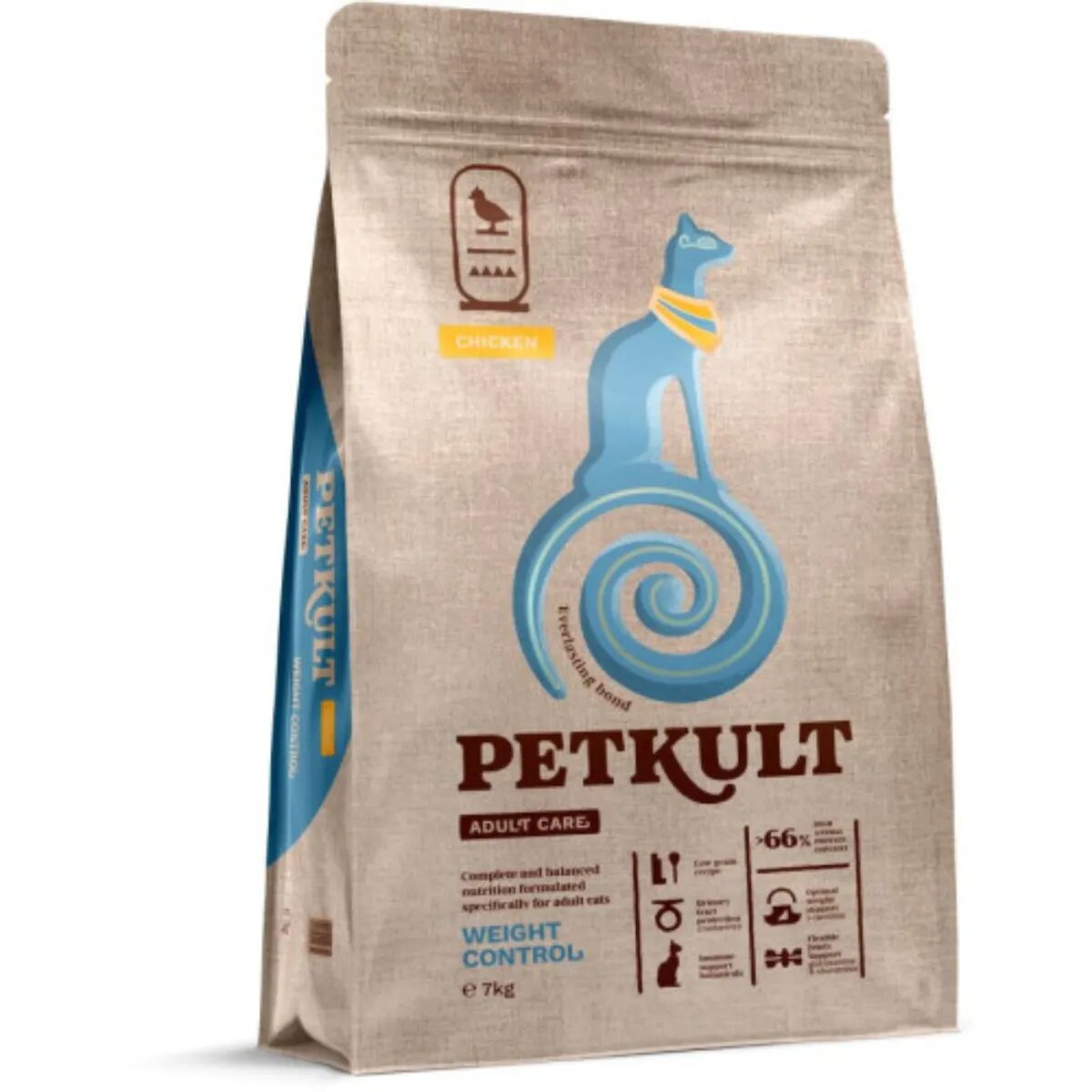 Petkult Adult Care Weight Control Pui hrană uscată pisici obezitate 7kg