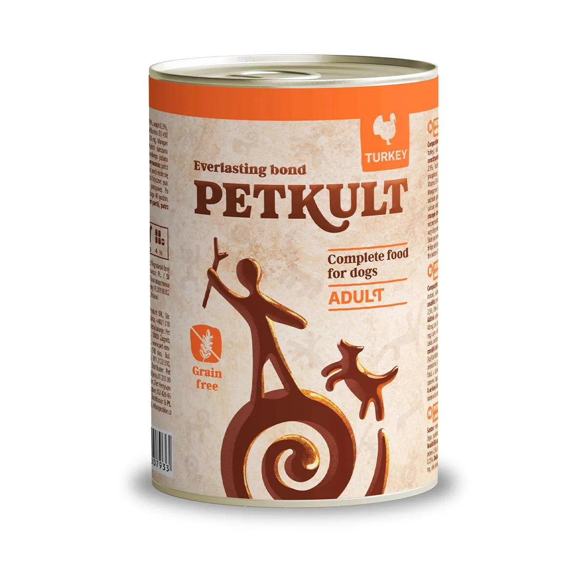 Petkult Grain Free Adult Curcan conservă hrană umedă fără cereale câini 400g