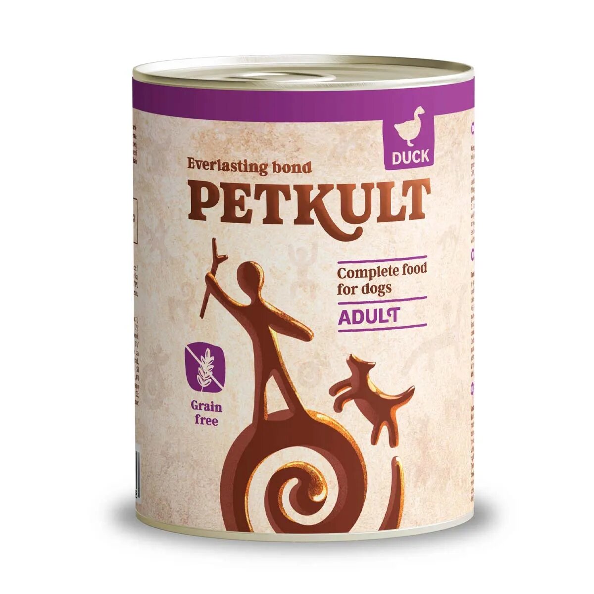 Petkult Grain Free Adult Rață conservă hrană umedă fără cereale câini 800g