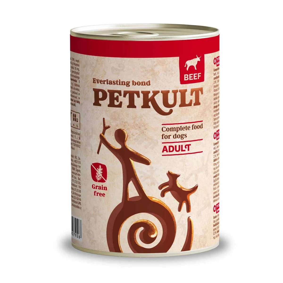 Petkult Grain Free Adult Vită conservă hrană umedă fără cereale câini 400g