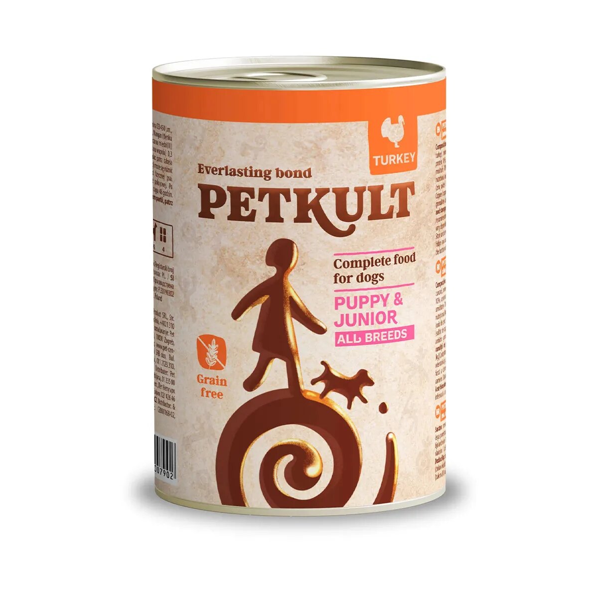 Petkult Grain Free Junior Curcan conservă hrană umedă fără cereale câini junior 400g