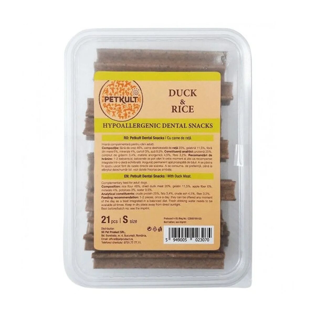 Petkult Hypoallergenic Dental Snacks Rată şi Orez recompensă câini 21buc