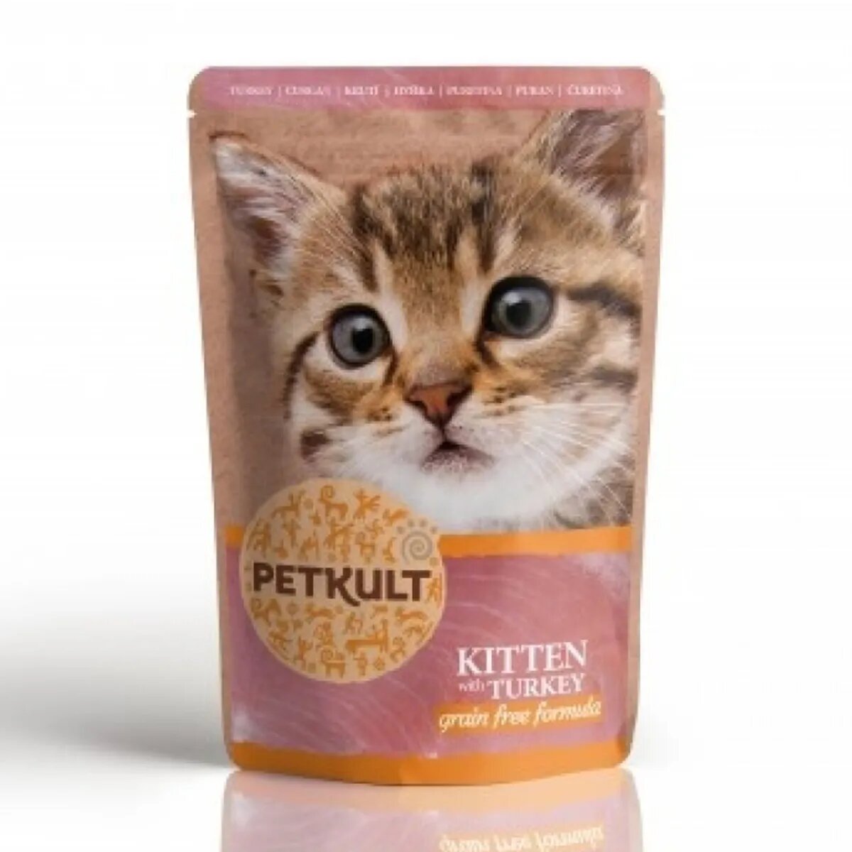 Petkult Kitten Curcan hrană umedă fără cereale pisici junior Kitten Curcan plic hrană umedă fără cereale pisici junior 100g
