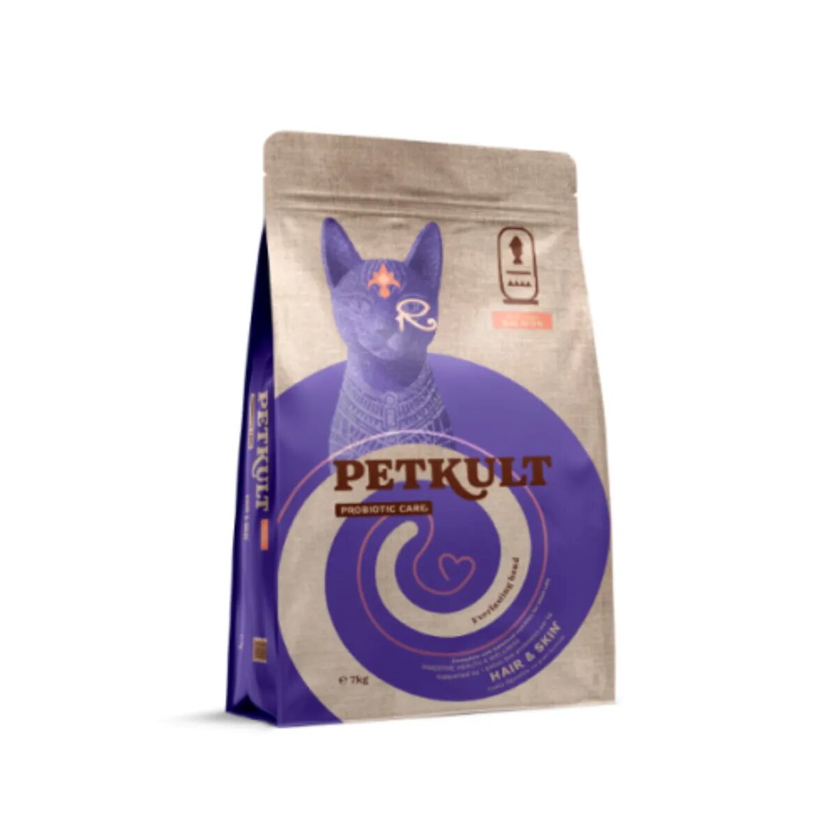 Petkult Probiotic Care Hair & Skin Somon și Păstrăv hrană uscată fără cereale pisici piele & blană sistem digestiv 7kg