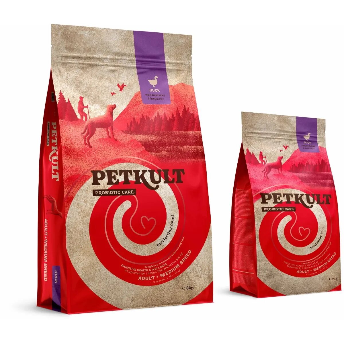 Petkult Probiotics Adult Medium Breed M Rață și orez brun hrană uscată câini sistem digestiv & probiotice 8kg