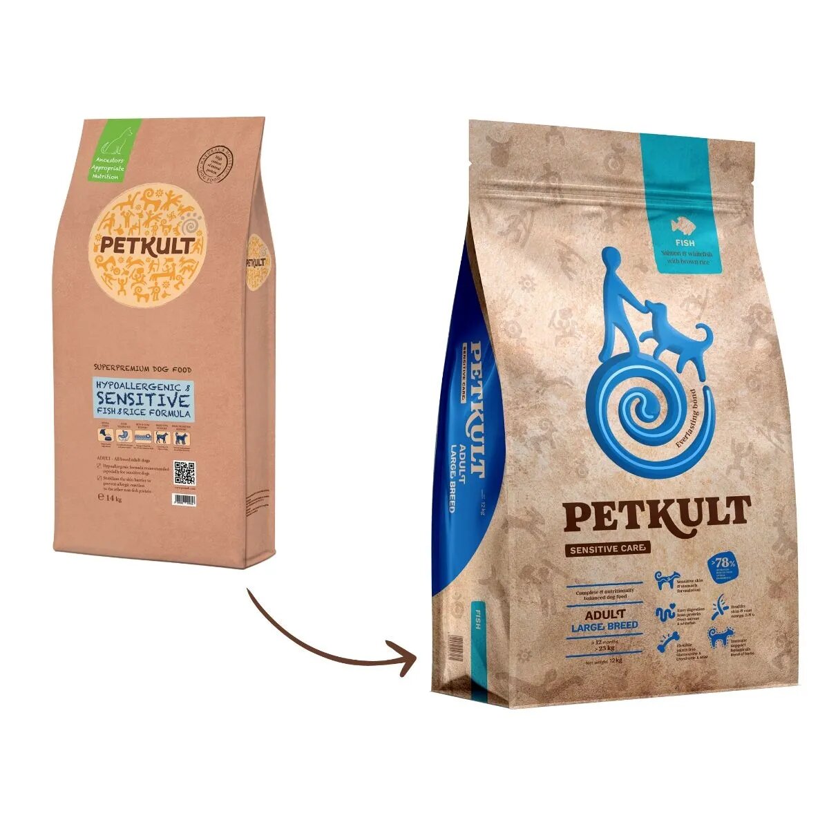 Petkult Sensitive Care Adult Large Breed L-XL Pește hrană uscată câini alergii 3kg