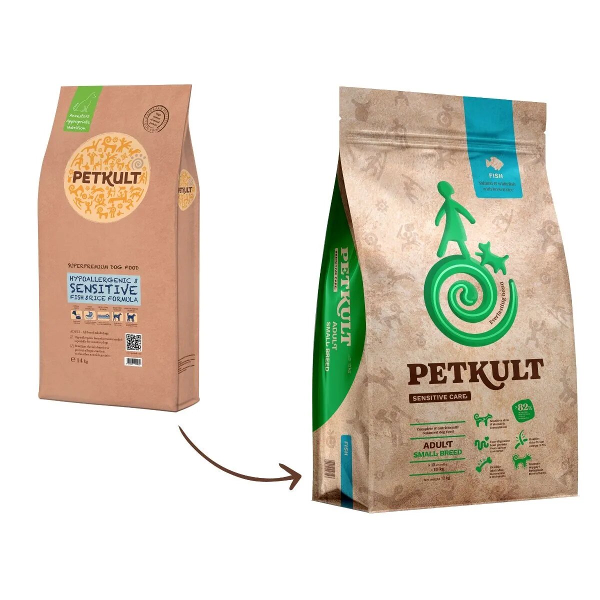 Petkult Sensitive Care Adult Small Breed Pește hrană uscată câini alergii Sensitive Care Adult Small Breed XS-S Pește hrană uscată câini alergii 12kg