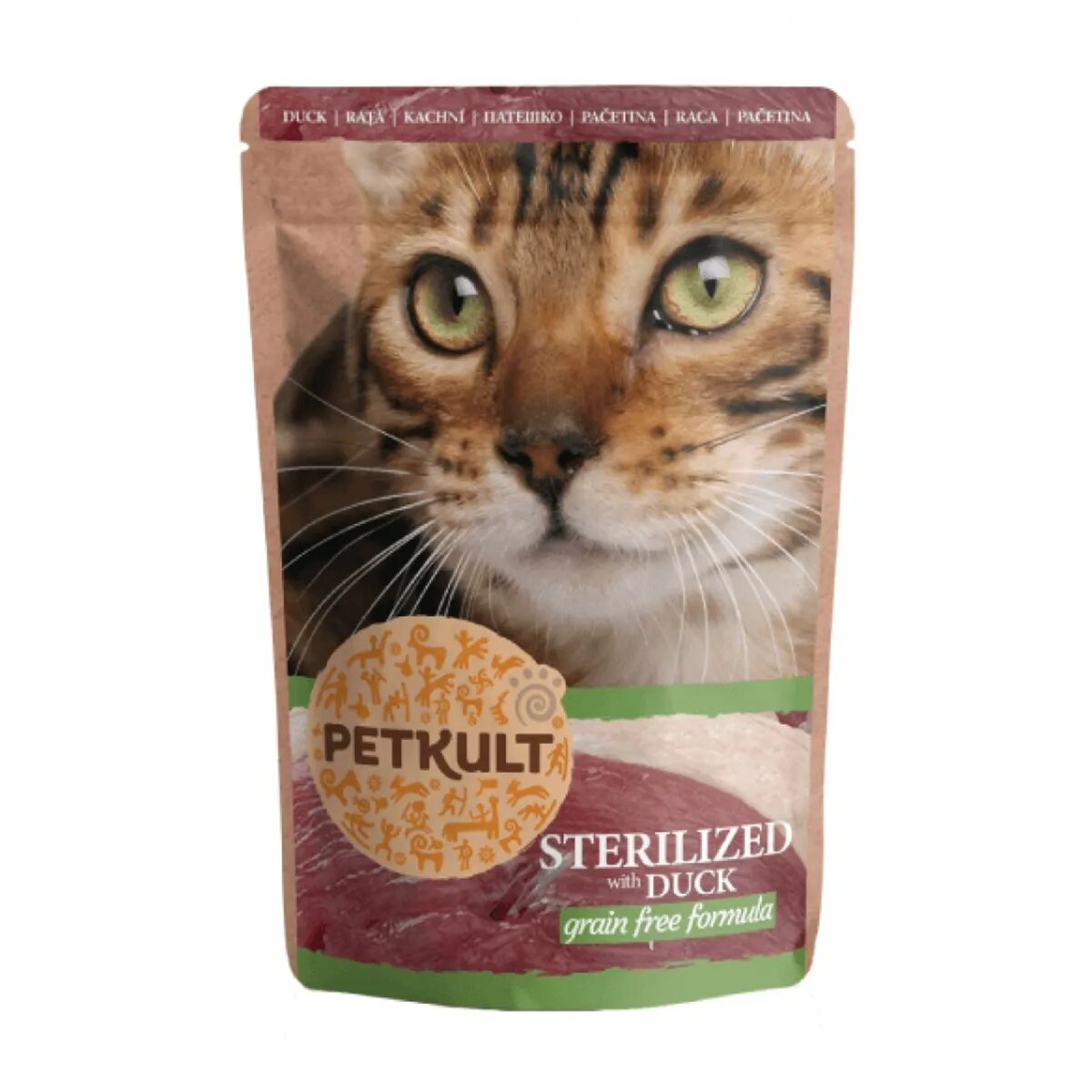 Petkult Sterilised Rată plic hrană umedă fără cereale pisici 100g