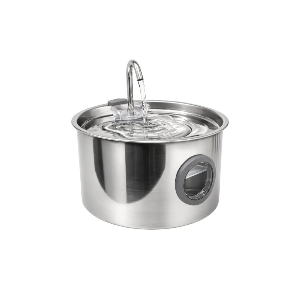 PETSON AquaPet Steel fântână câini 1 bol rotund sistem filtrare inox AquaPet Steel fântână câini și pisici 1 bol rotund sistem filtrare inox argintiu 3.2l