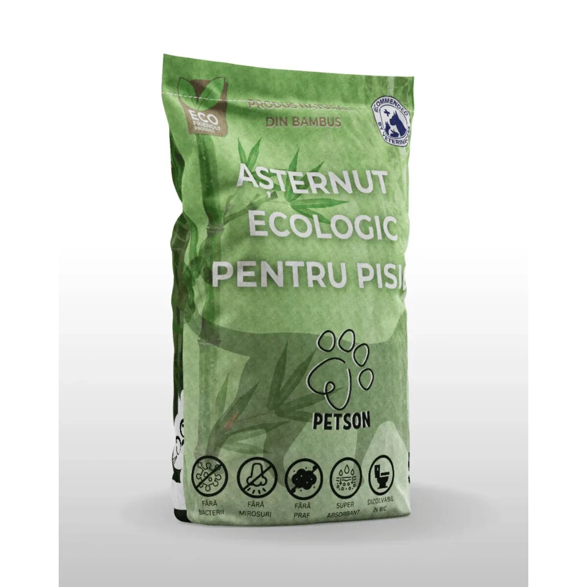 PETSON Nisip pentru pisici din fibră de bambus așternut igienic pisici peleți fibră de bambus aglomerant ecologic fără praf biodegradabil Nisip pentru pisici din fibră de bambus așternut igienic pisici peleți fibră de bambus aglomerant