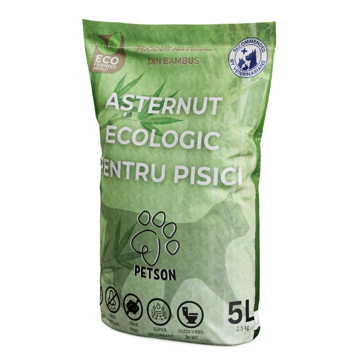 PETSON Nisip pentru pisici din fibră de bambus așternut igienic pisici peleți fibră de bambus aglomerant ecologic fără praf biodegradabil Nisip pentru pisici din fibră de bambus așternut igienic pisici peleți fibră de bambus aglomerant