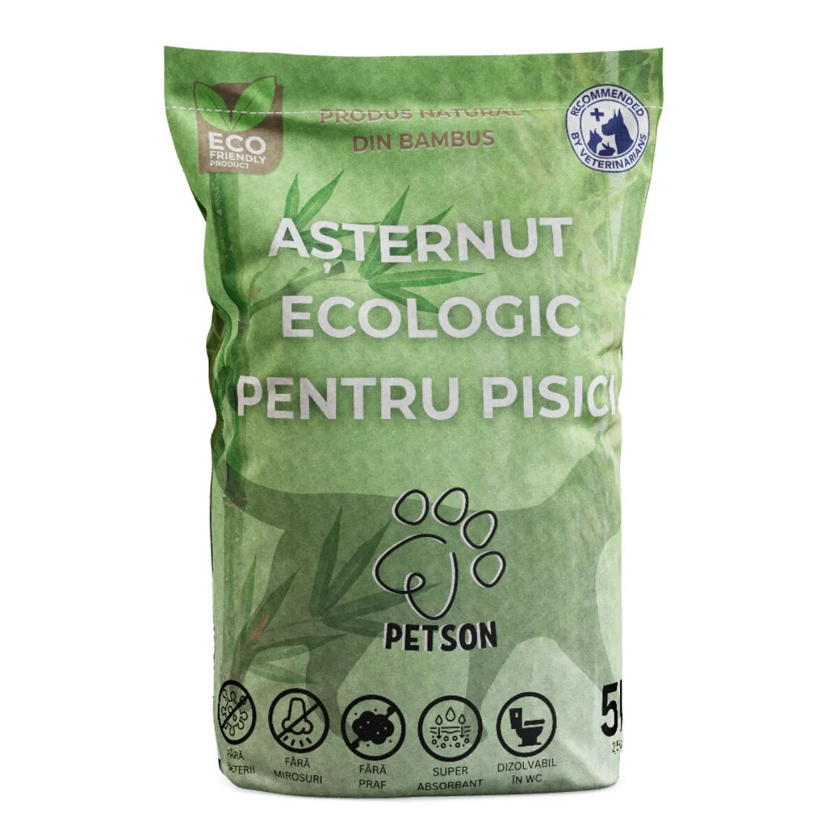 PETSON Nisip pentru pisici din fibră de bambus așternut igienic pisici peleți fibră de bambus aglomerant ecologic fără praf biodegradabil Nisip pentru pisici din fibră de bambus așternut igienic pisici peleți fibră de bambus aglomerant