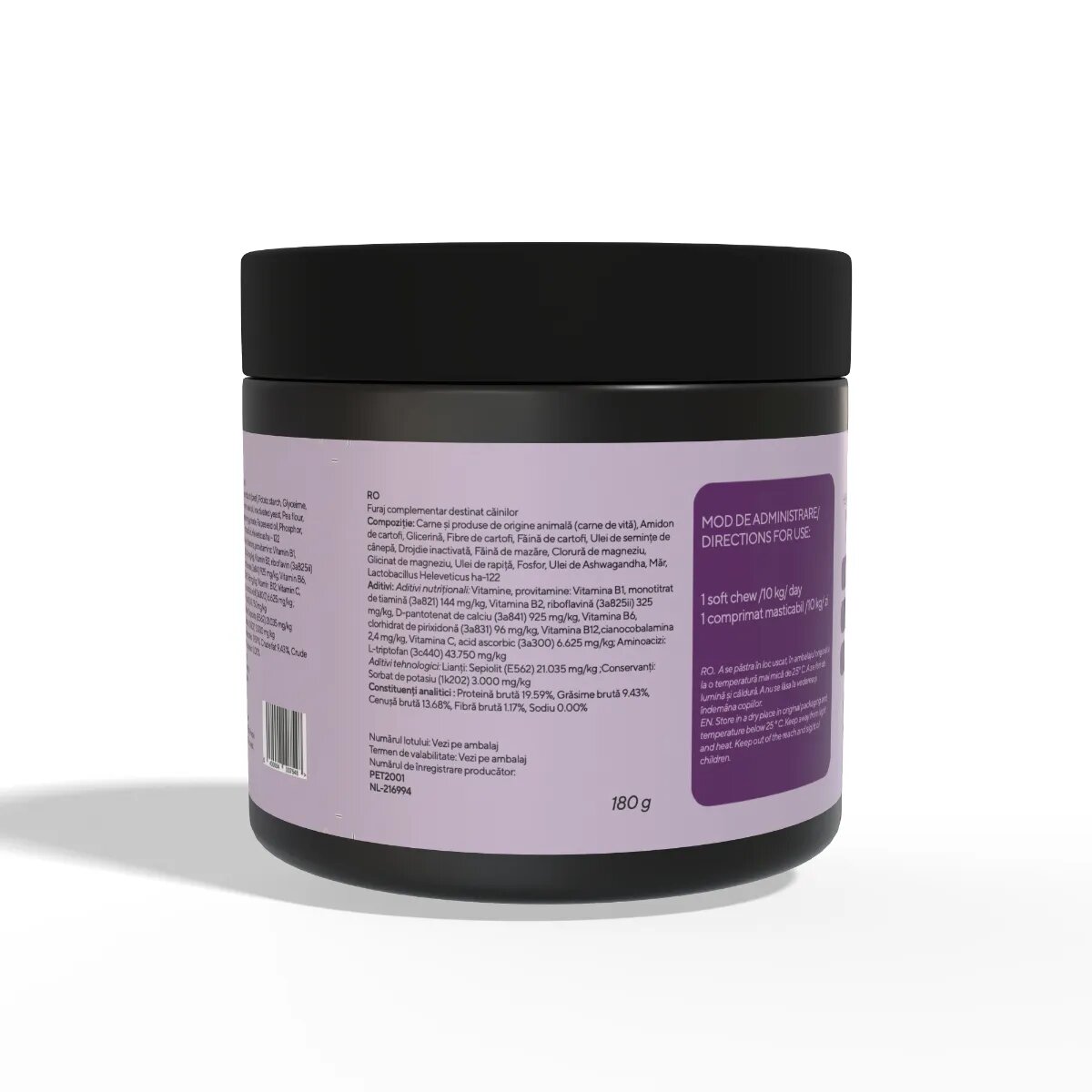 Petswell Chewz Calming supliment sistem nervos & calmante câini Vită comprimate masticabile Chewz Calming supliment sistem nervos & calmante câini Vită flacon 60 comprimate masticabile