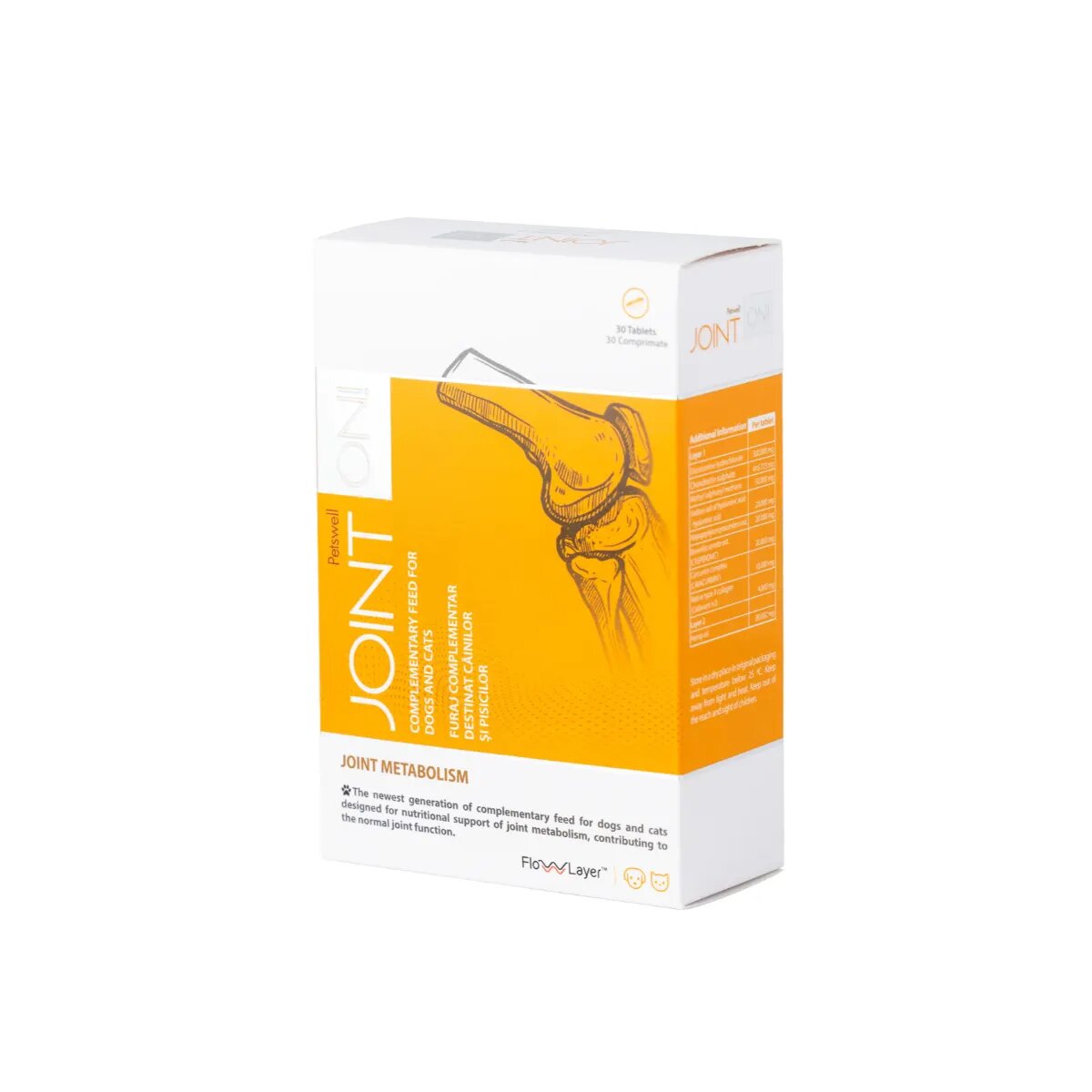 Petswell Joint On supliment sistem articular câini comprimate Joint On XS-XL supliment sistem articular câini și pisici flacon 30 comprimate