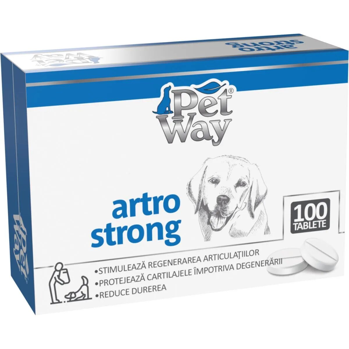 Petway Artro Strong XS-XL supliment sistem articular câini cutie 100 comprimate