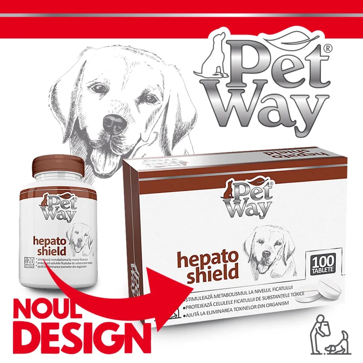 Petway Hepato Shield XS-XL supliment sistem hepatic câini cutie 100 comprimate