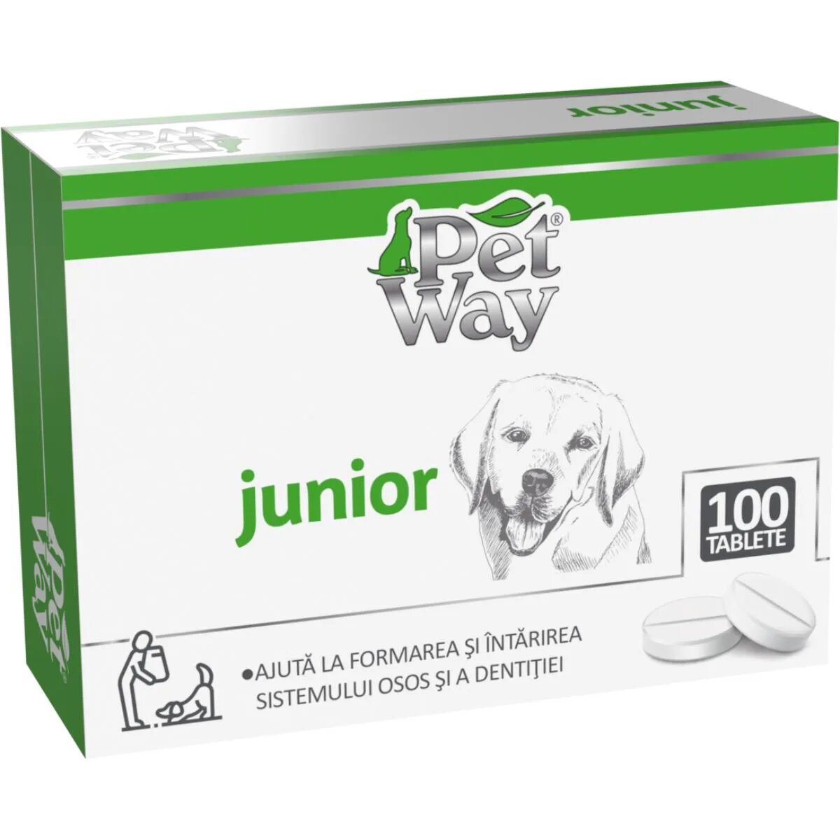 Petway Junior XS-XL supliment sistem osos câini junior cutie 100 comprimate