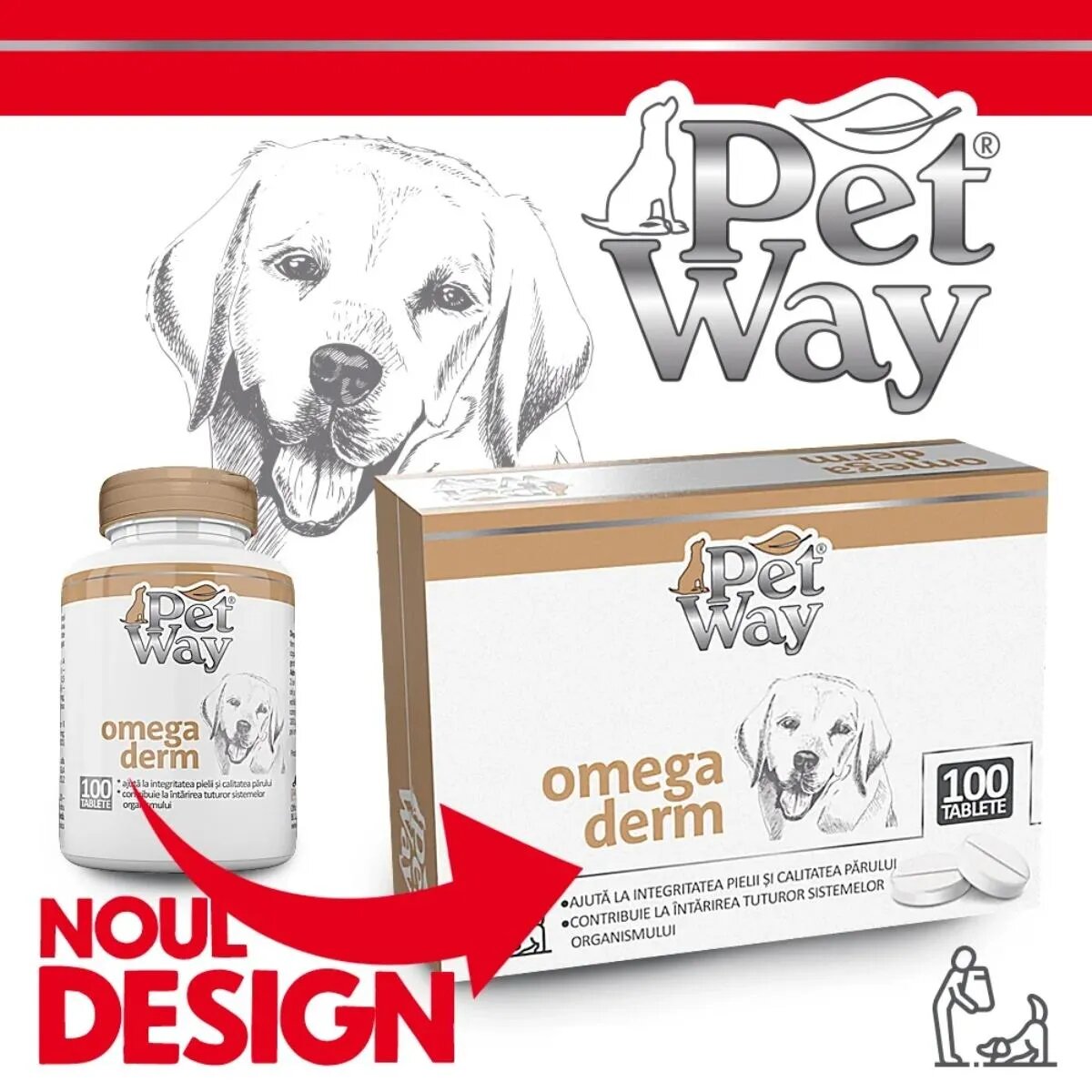 Petway Omega Derm XS-XL supliment piele & blană câini cutie 100 comprimate