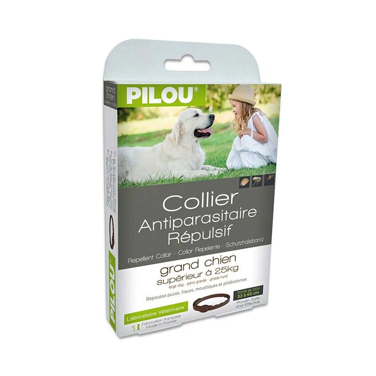 Pilou Zgarda Antiparazitara Caine Talie Mare 75 cm