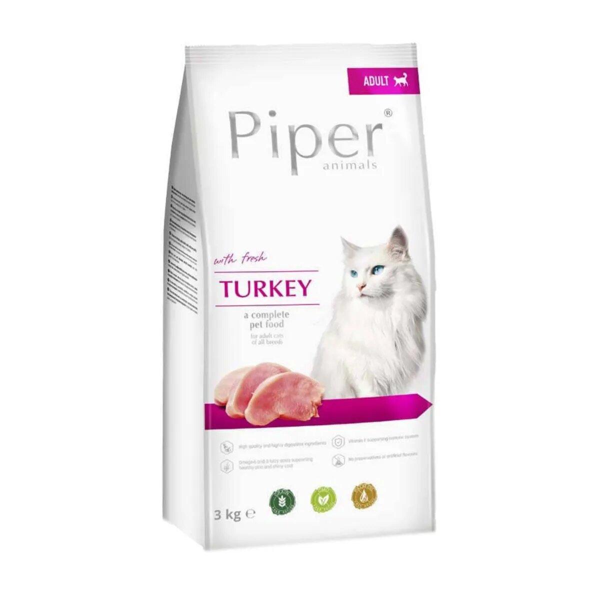 Piper Animals Curcan hrană uscată fără cereale pisici 3kg
