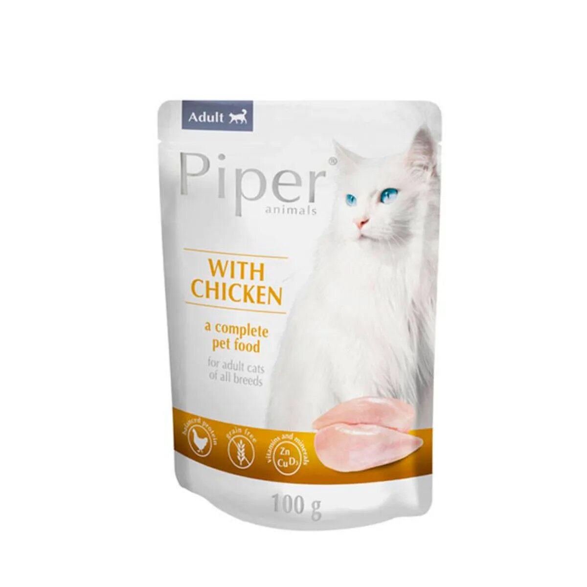 Piper Animals Pui plic hrană umedă fără cereale pisici (în aspic) 100g