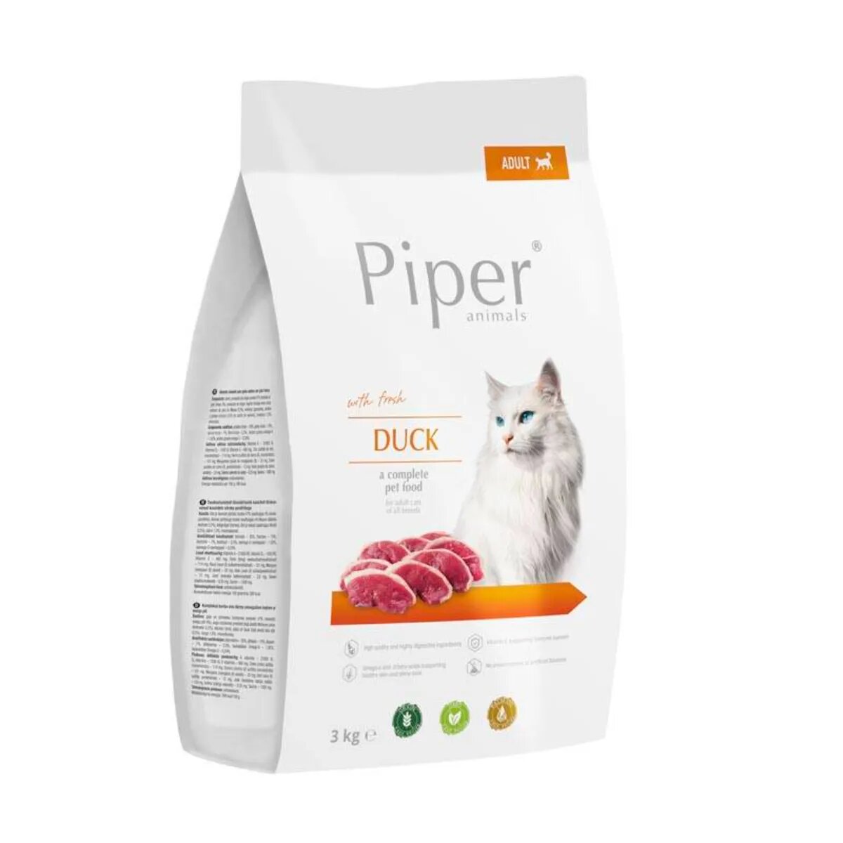 Piper Animals Rață hrană uscată fără cereale pisici 3kg