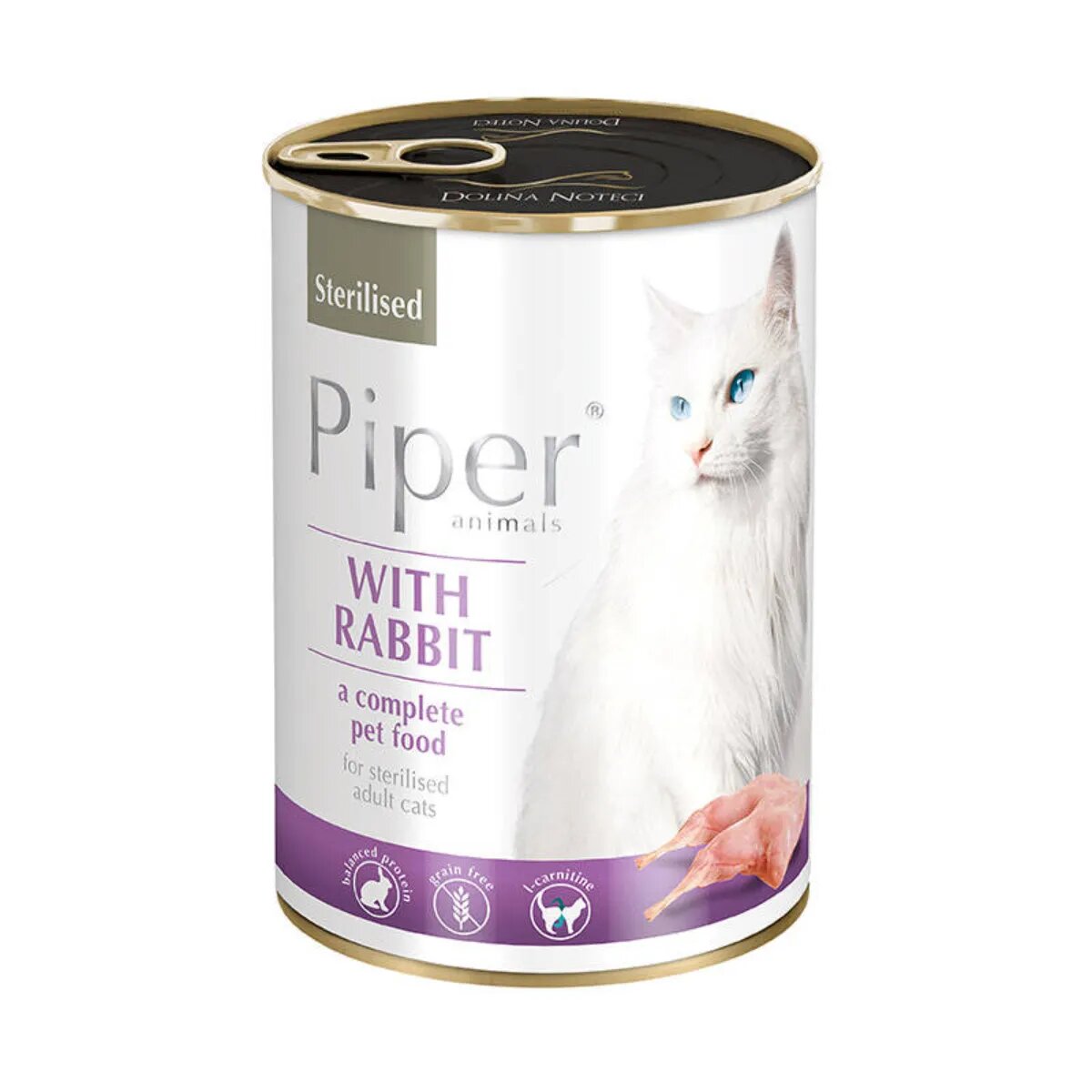 Piper Animals Sterilised Iepure conservă hrană umedă fără cereale pisici sterilizate (în aspic) 400g