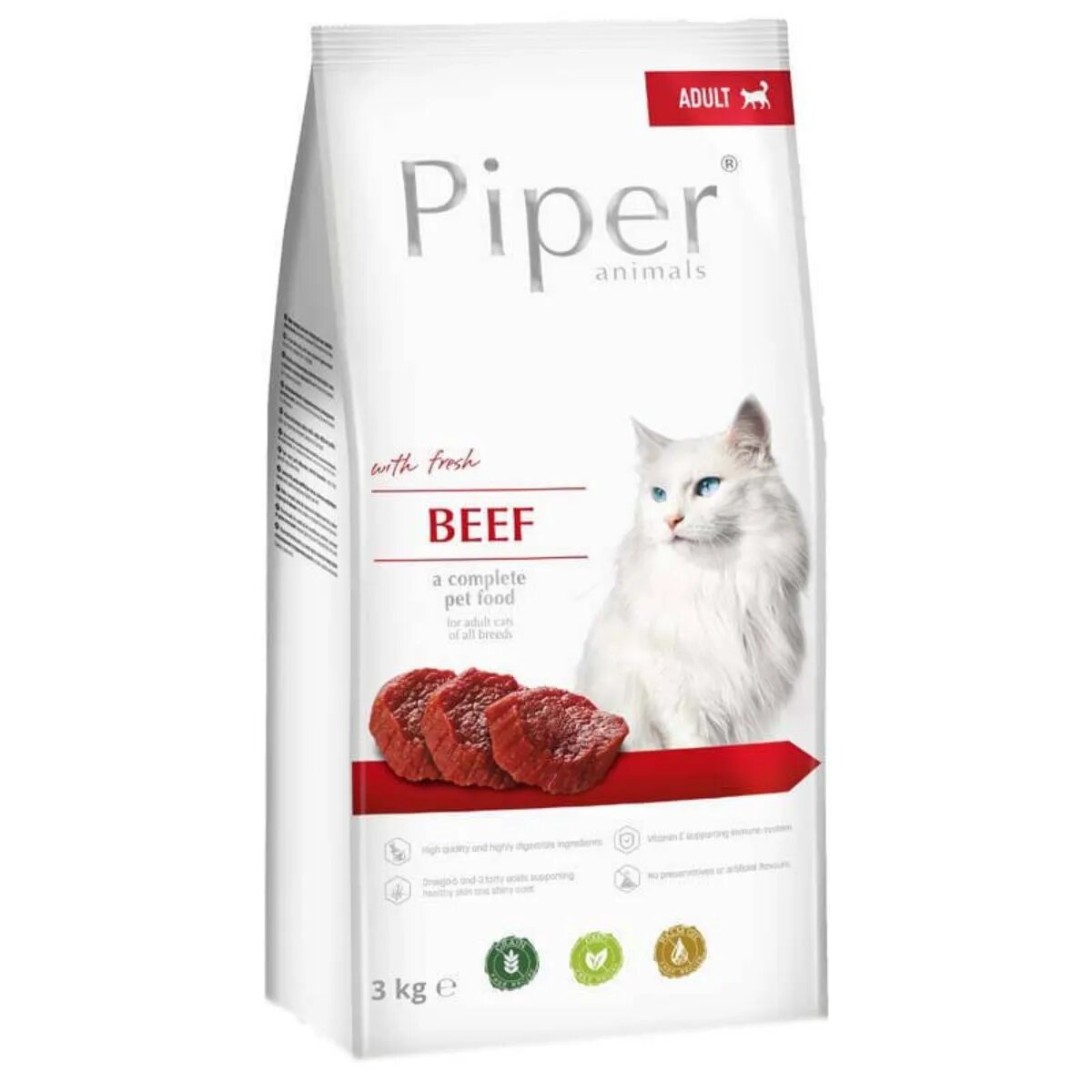 Piper Animals Vită hrană uscată fără cereale pisici 3kg