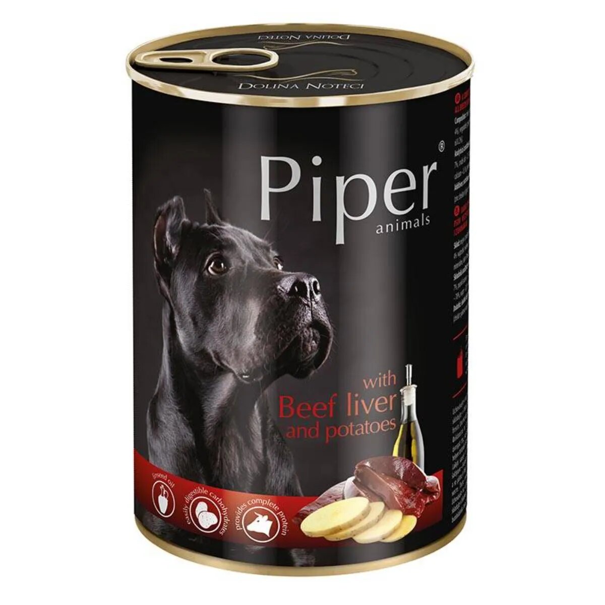 Piper Animals XS-XL Ficat de Vită și Cartofi conservă hrană umedă fără cereale câini (în aspic) 800g