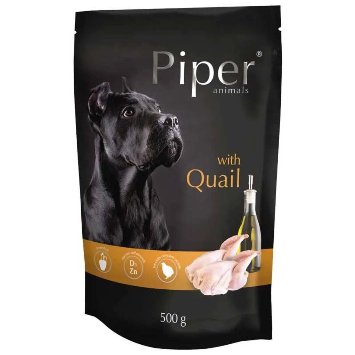 Piper Animals XS-XL Prepeliță plic hrană umedă fără cereale câini (în aspic) 500g