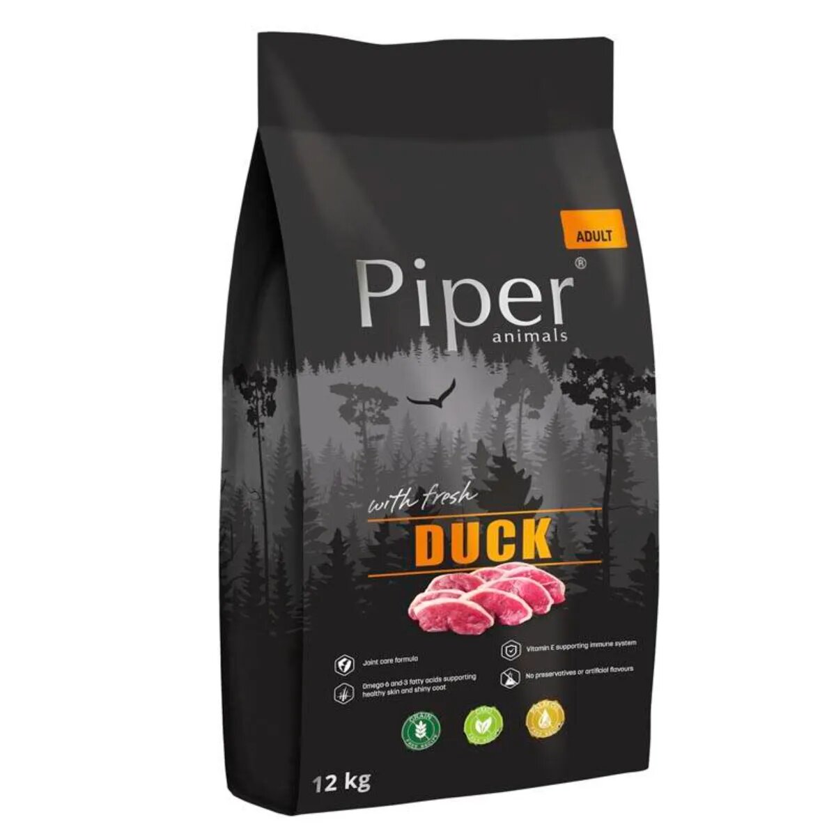 Piper Animals XS-XL Rață hrană uscată fără cereale câini 12kg